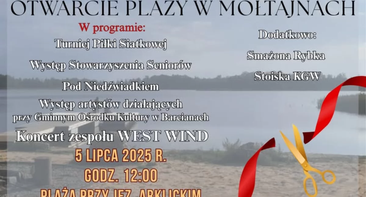 Aktualności, Otwarcie plaży Mołtajnach Jeziorem Arklickim - zdjęcie, fotografia